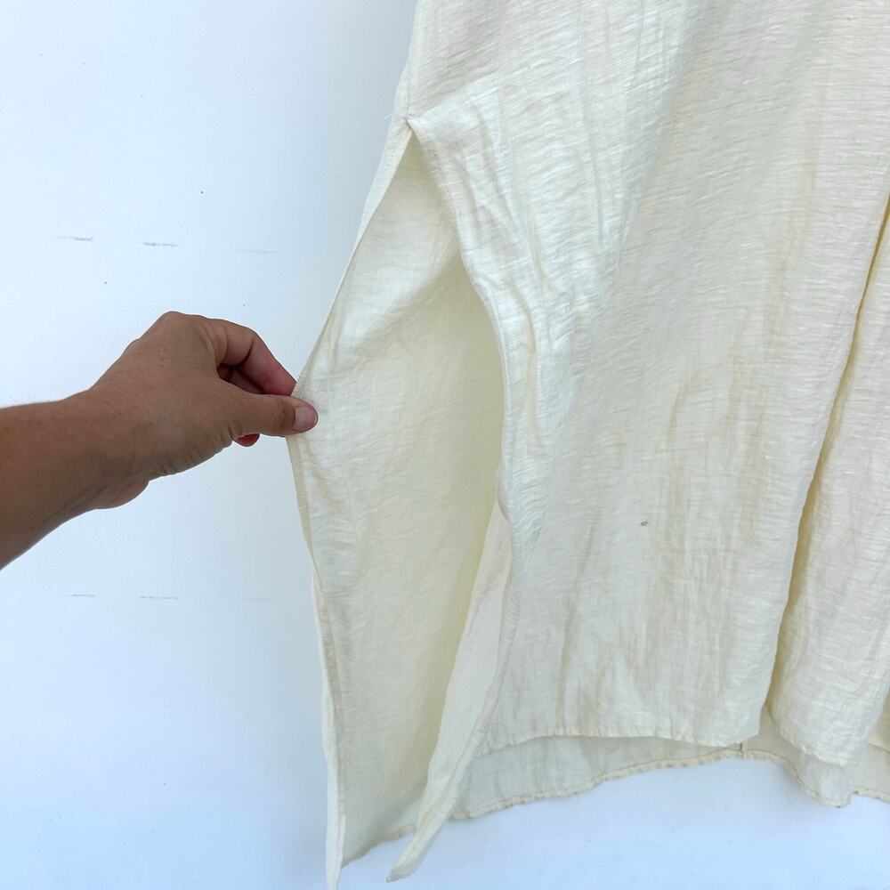 Hope Stockholm Plaza Linen Maxi Dress Scandinavian Ecru Cream Oversized 34 - Picture 8 of 13